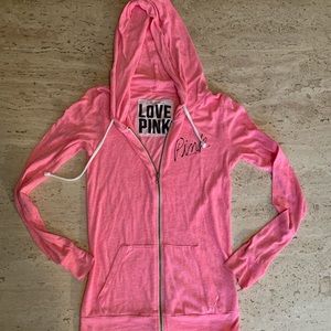 XS Bright Pink PINK VS Zip Up Jacket w/ Hood